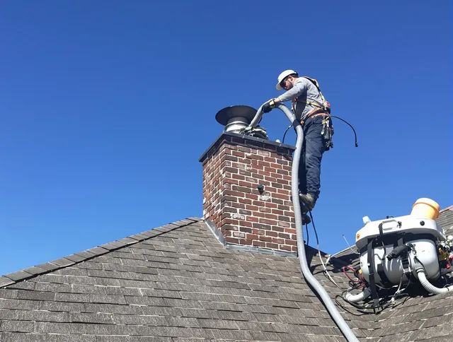 Dedicated Margate Chimney Sweep team member cleaning a chimney in Margate, FL