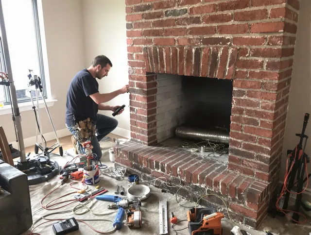 Margate Chimney Sweep specialist finalizing chimney liner service in Margate, FL