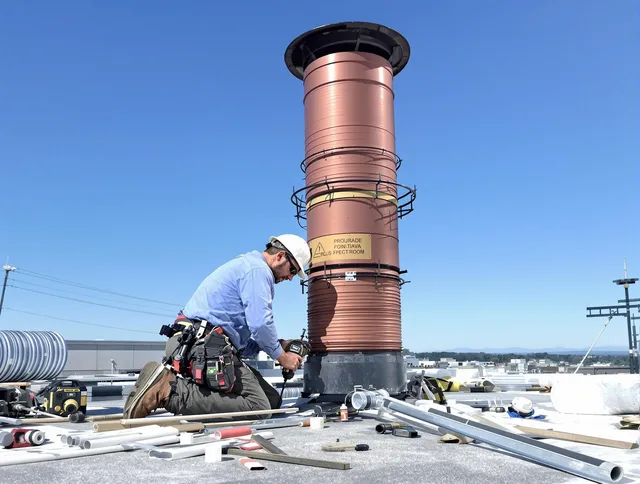 Installed chimney liner by Margate Chimney Sweep in Margate, FL
