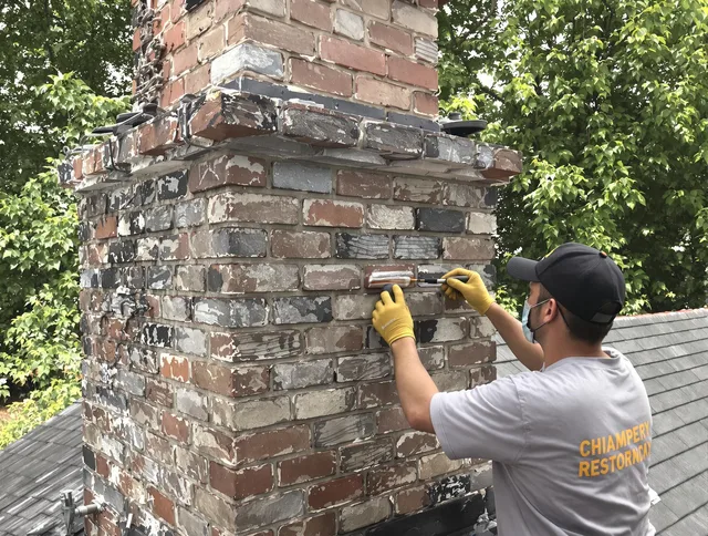 In-progress chimney restoration by Margate Chimney Sweep in Margate, FL