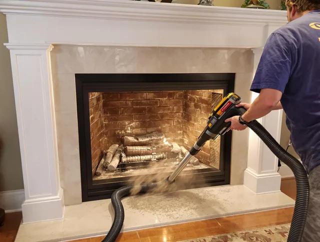 Fireplace cleaning performed by Margate Chimney Sweep in Margate, FL