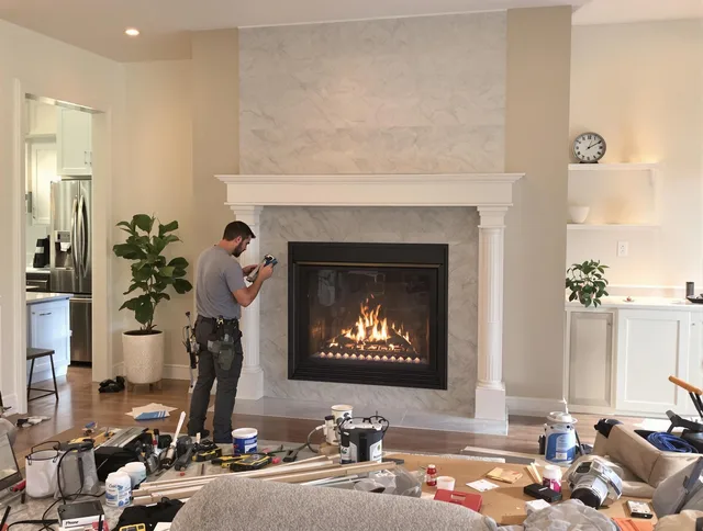 Newly installed fireplace by Margate Chimney Sweep in Margate, FL